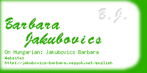 barbara jakubovics business card